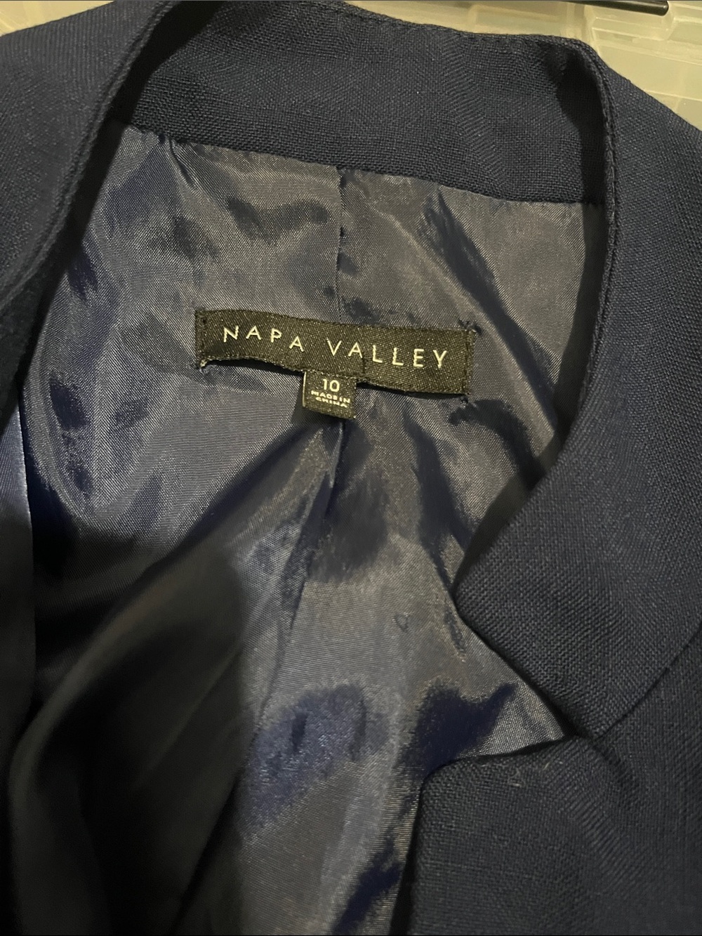 Open-Front Navy Collarless Blazer Jacket - Picture 4 of 4